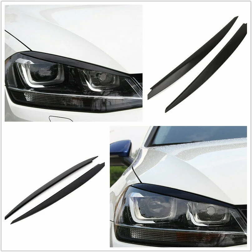 

2PCS Car Headlight Headlamp Eyelid Sticker Fit for Volkswagen VW Golf 7 GTI GTD MK7 2013 2014 2015 2016 2017 Eyebrow Trim Cover