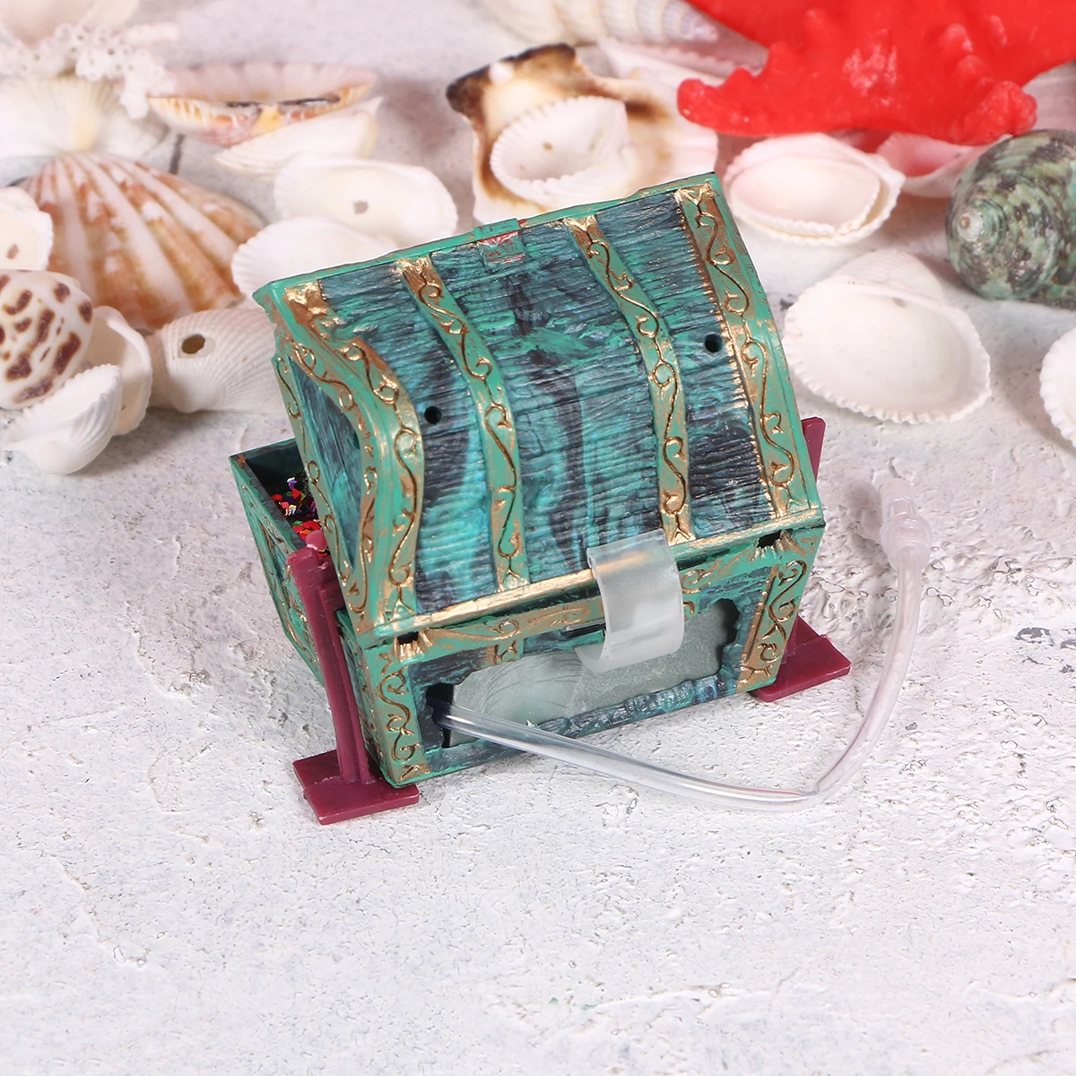 

Fish Tank Treasure Box Ornament Resin Aquarium Decoration For Fresh Salt Water Creative Underwater Scene Enhancer Safe Aquatic