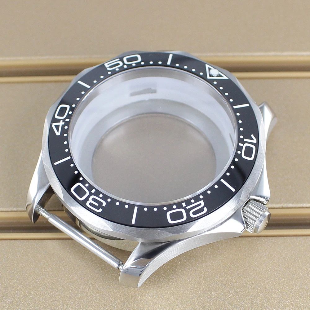 41mm Silver NH35 Watch Case Sapphire Crystal For Seiko NH34 NH35 NH36 NH38 Movement 30.5mm Dial 10ATM Waterproof Seamaster 300
