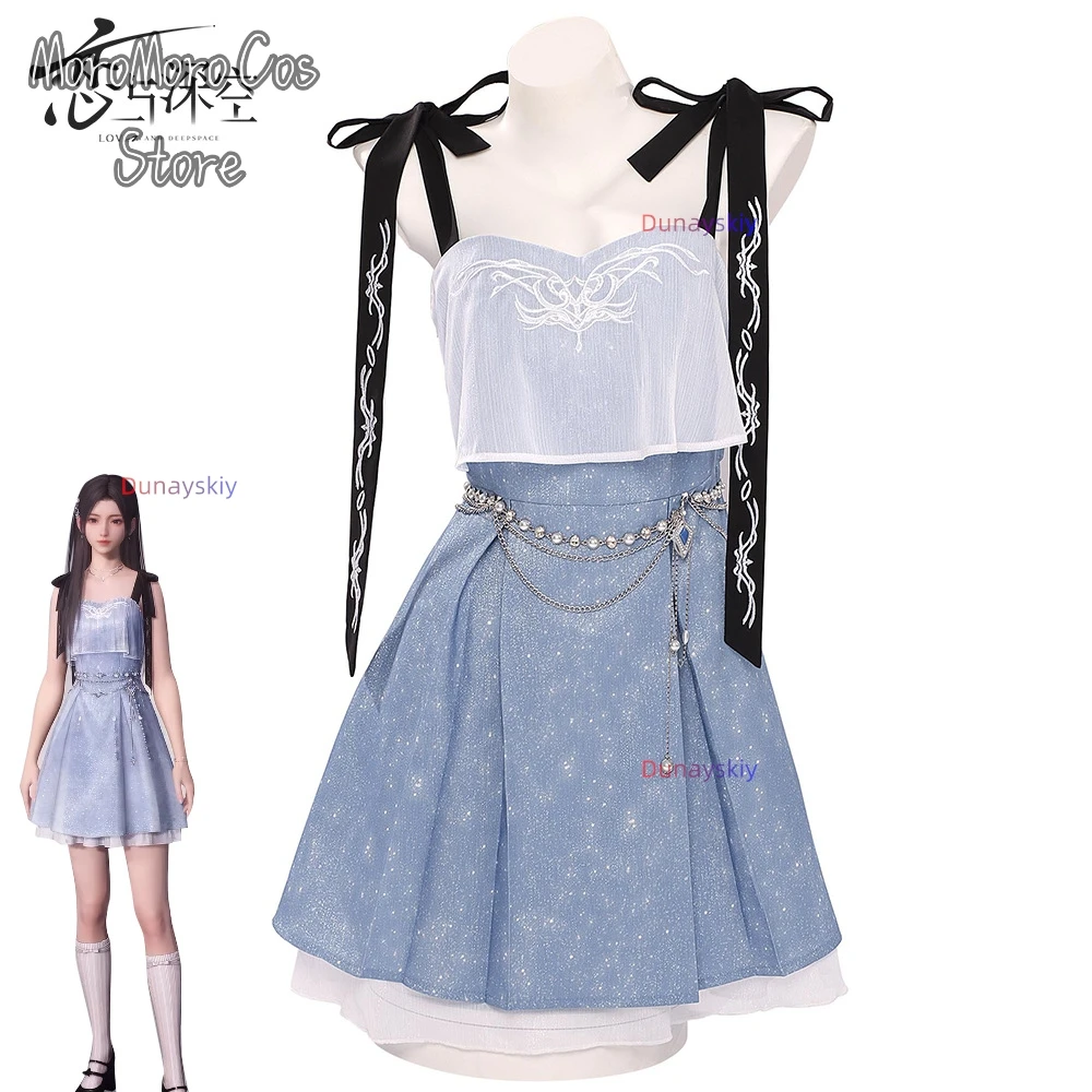 

Game Love And Deepspace Caleb Couple Suit Rover 코스프레 Costume Blue Camisole Dress Girls Women Clothes Halloween Party Suit