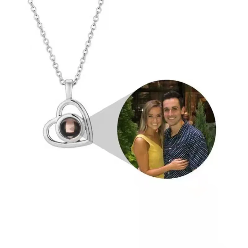 Custom Projection Photo Necklace Personalized Pet Photo Pendant Chain Pet Memorial Gift Anniversary gift Valentine's