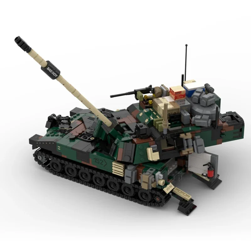 Military Model Moc Building Bricks M109A6 Nato Paladin Tank Technology Modular Blocks Gifts Christmas Toys DIY Sets Assembly