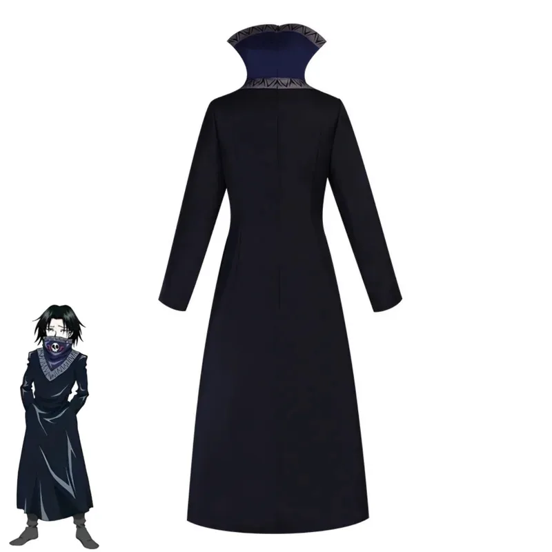 CyAnime Hunter×Hunter Feitan Potoo disfraz de Cosplay Phantom Troupe negro bata con cuello levantado abrigo peluca hombre mujer traje de Carnaval