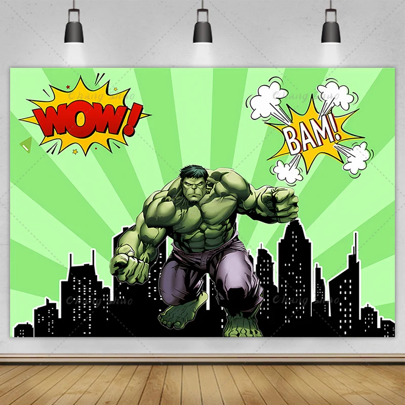 Marvel Hulk Jack Tema Sfondo Banner di stoffa Puntelli Bambini Ragazzo Festa di compleanno Baby Shower Decorazione Forniture Fotografia