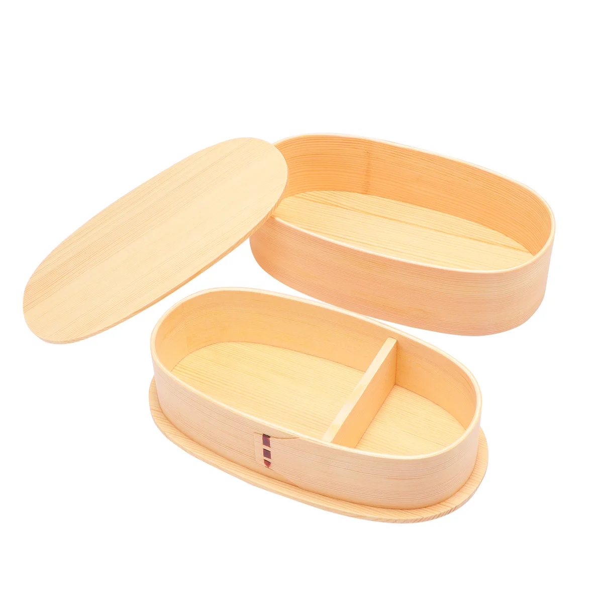 

Japanese Style Double-Layer Wooden Lunch Box Portable Bento Food Carrier for School Office Travel Insulated Compartments