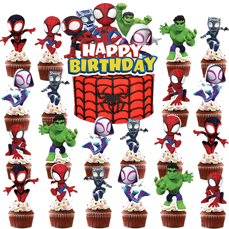 Spidey and His Amazing Friends Cake Toppers Kids Favor Party Cake Decorations for Kid Birthday Baby Shower Spiderman Party Gifts