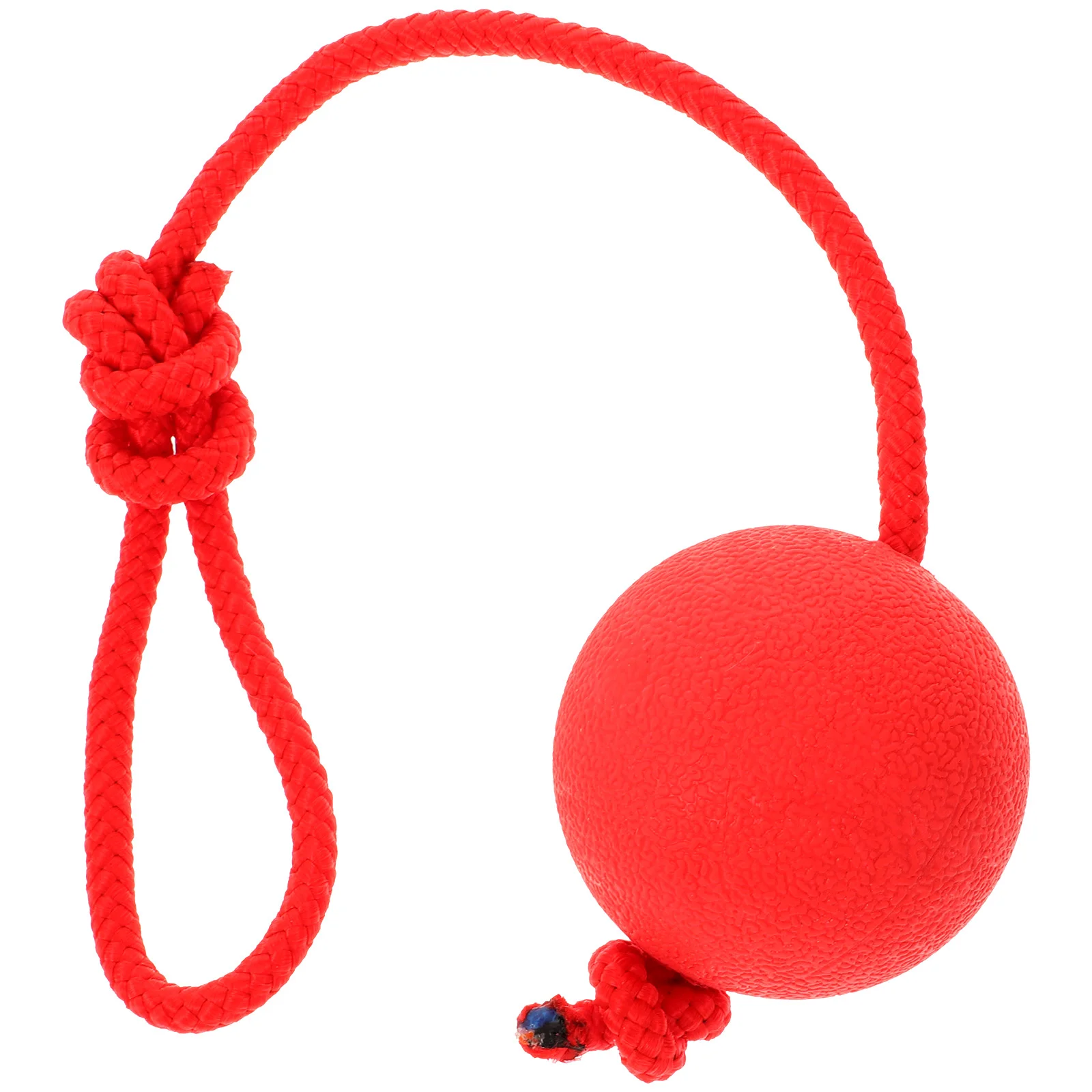 Pet Toy Ball Rope Rubber Solid Elastic Ball Bite-Resistant Pets Supplies Molar Training Tool for Dog Puppy (Red)