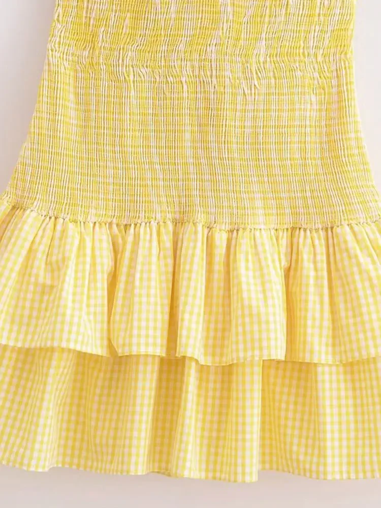 2024 verão novo design fino ajuste verão sem alças super mini vestido curto senhora menina em camadas vestidos de festa