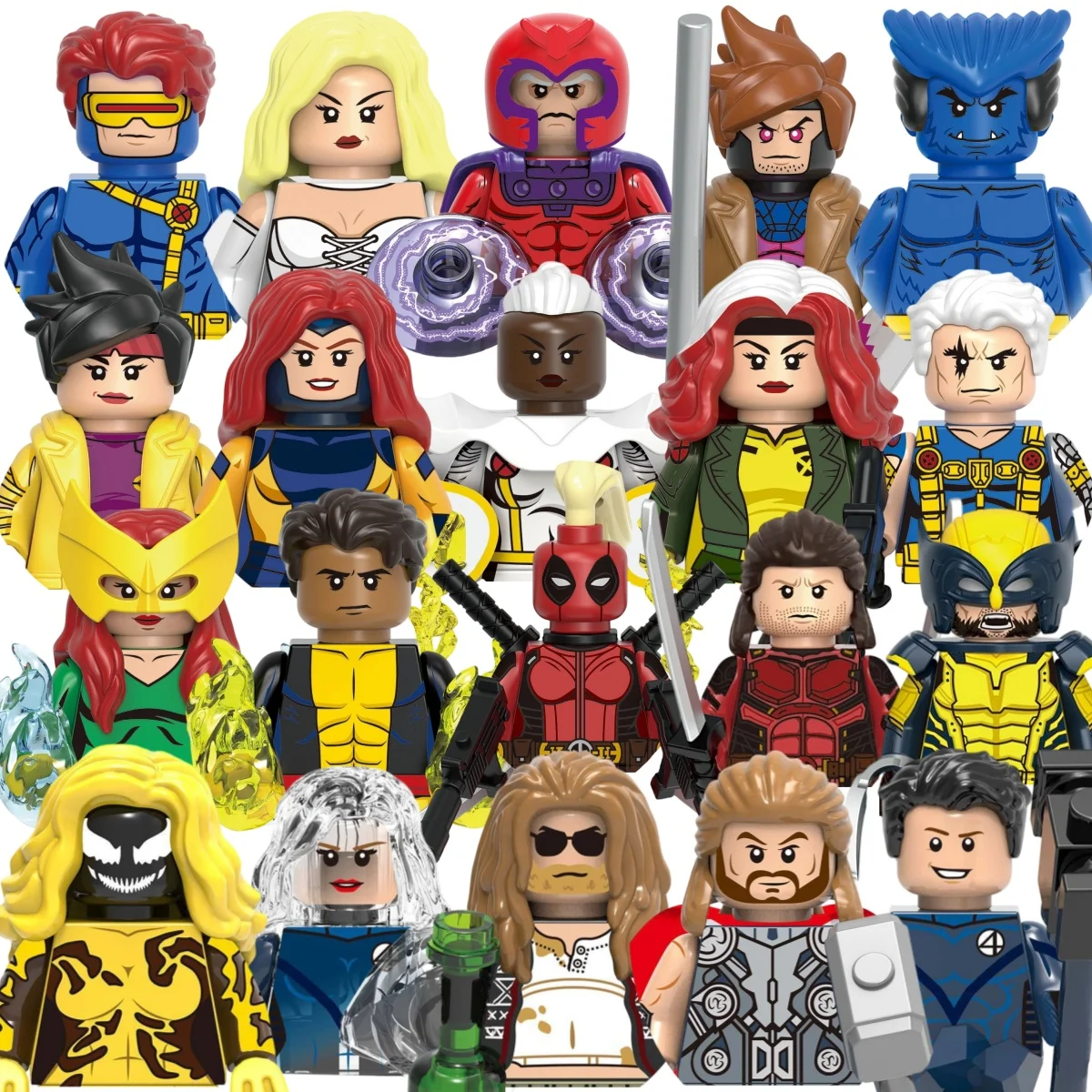 

Hot toys Marvel building blocks Batgir Magneto Wolverine Scream Deadpool mini brick toys children's party gifts