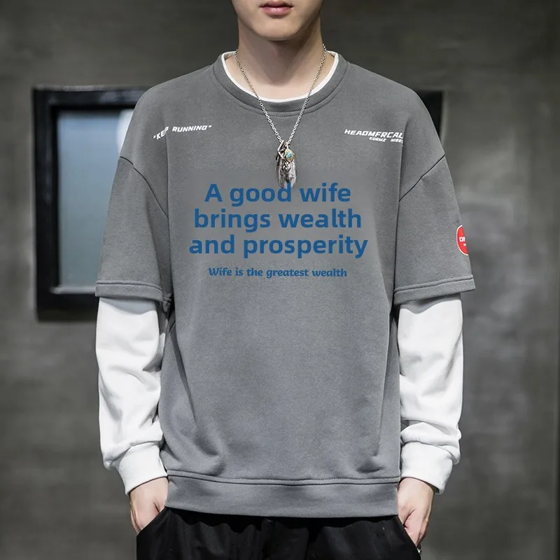 

Мужской свитшот свободного кроя с круглым вырезом, повседневный, с длинным рукавом, осенне-зимний, новый, удобный, из полиэфирного волокна, бренд KaoTing