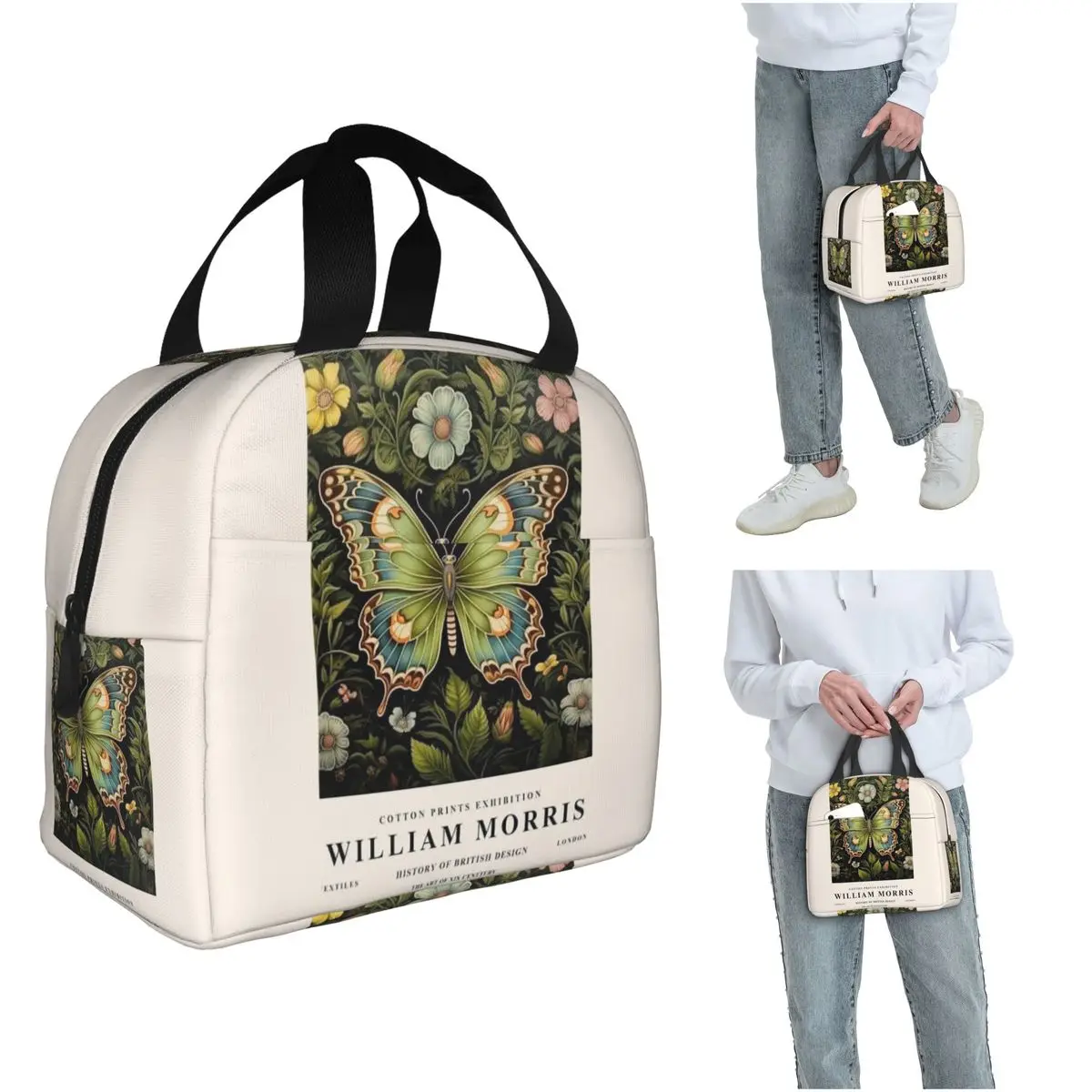 

William Morris Insulated Lunch Bag for Kids School Cooler Thermal Food Box Tote Leakproof Lunch Boxes Container