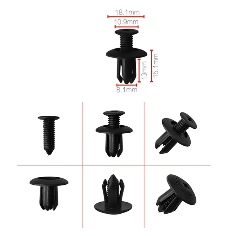 100Pcs Auto Bumper Fastener Rivet Clips Car Door Panel Clips Push Retainer Clip  86590-28000 0G032-50037-A C32