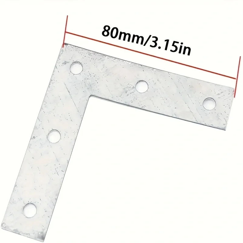 10pcs stainless steel L-shaped bracket, corner connector bracket, used for wooden furniture and cabinets