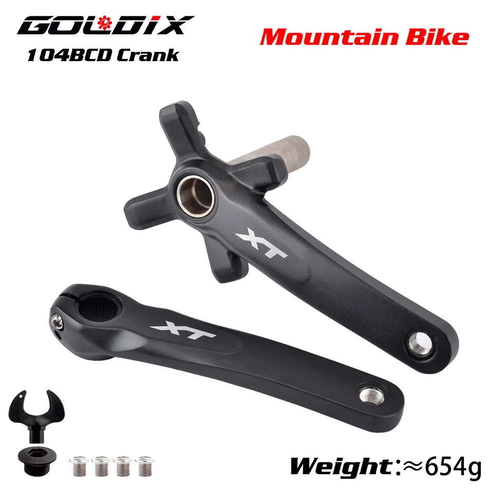 

XT Bicycle Crankset 104BCD MTB Bike Crank Chainring 170mm 175mm Black Round Oval 32T 34T 36T 38T Aluminum Alloy with Bottom