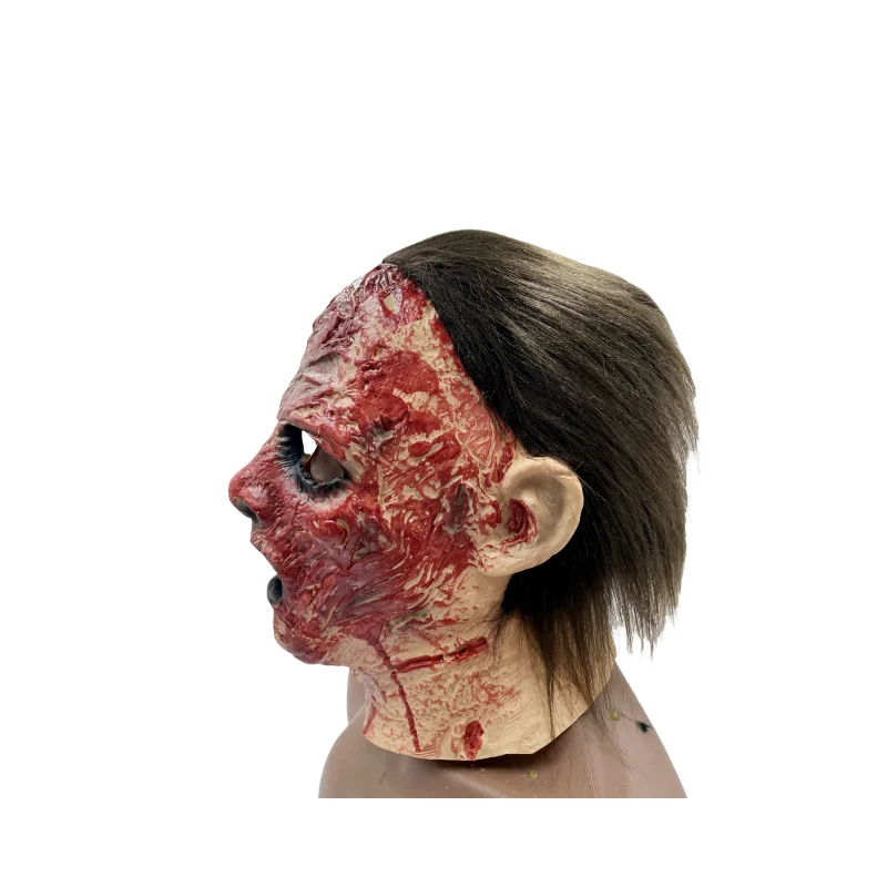 Bloody Butcher Major Mask - Movie grade latex trauma Mask Oozing Blood designed for adult thriller horror role-playing Halloween