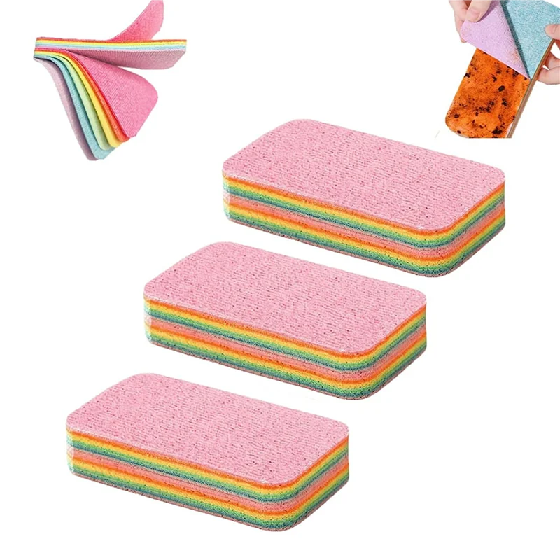 

YWDZ-6PCS Многослойная чистящая губка из микрофибры, отслаивающаяся губка из микрофибры для кухни, многослойная губка