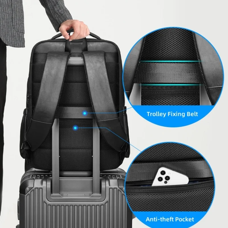 AIGO Executive Backpack Men PU Satchel Briefcase Office Casual Travel Laptop Office Business Sports Shoulder Back Pack Mochila