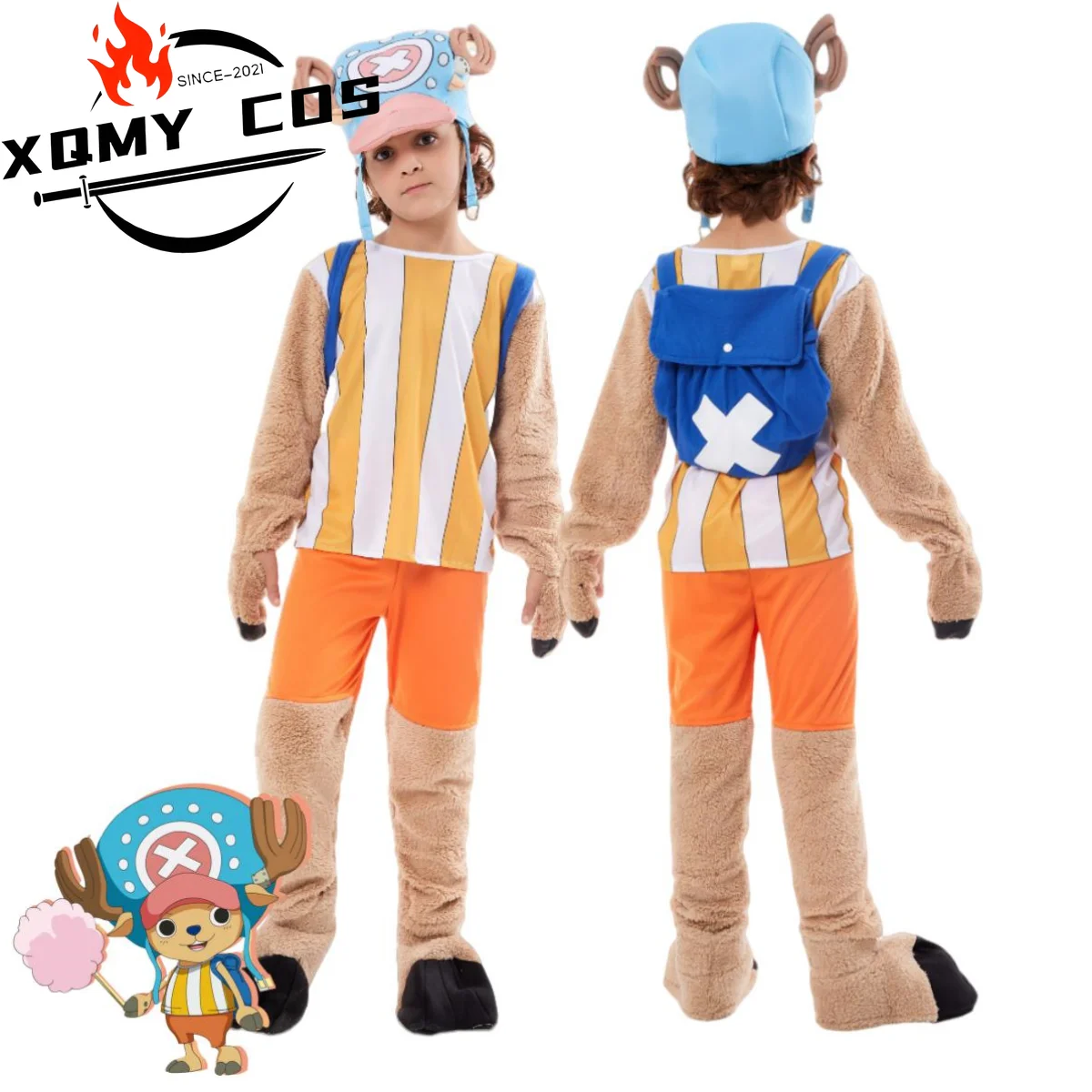XqAnime Tony Chopper disfraz de Cosplay Reino del tambor mil soleado adulto uniforme de piel de felpa mochila sombrero traje