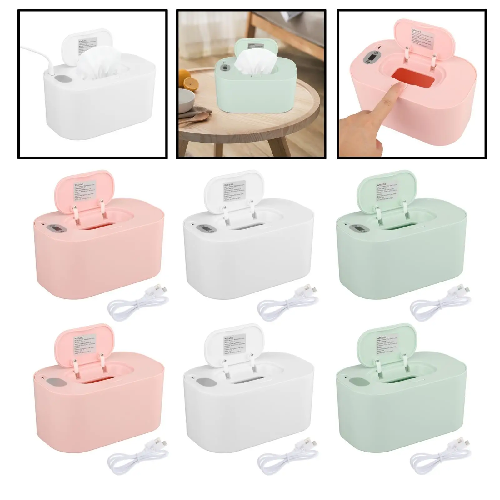 Wipe Warmer and Wet Wipe Dispenser Quick Heating System Large Capacity Wet Wipe Warmer for Travel Wet Tissue Outdoor Home