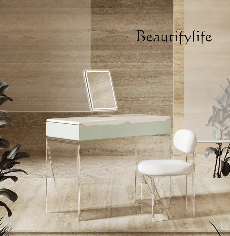 

Simple Modern Acrylic Dressing Table Home Bedroom Makeup Table Small Apartment Light Luxury Dresser