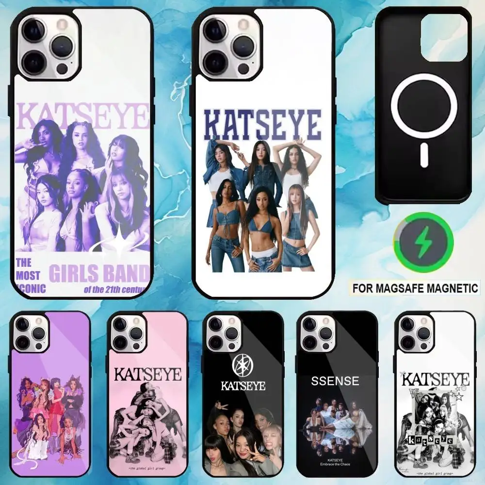 

Hot Group Music K-KATSEYE Phone Case For iPhone17,16,15,14,13,12,11 Plus,Pro Max Magnetic Magsafe Wireless Charging