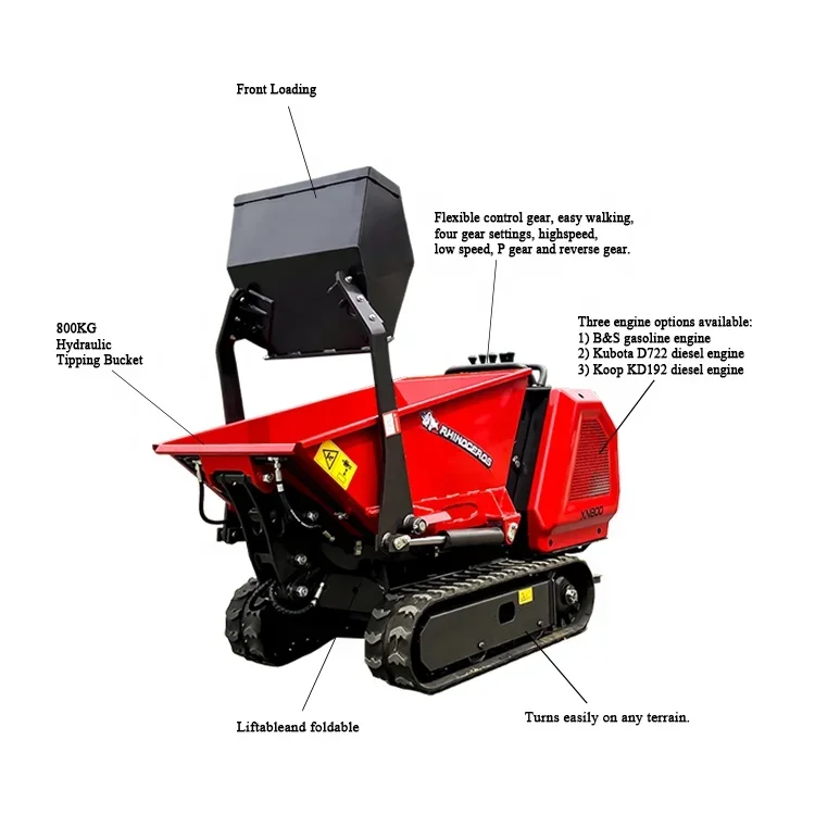 Barrow xn800-油圧チップ付きの小さなダンパー,800kg