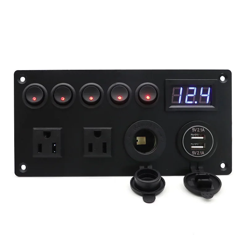 5-person Cat Eye Yacht Cab Bar Control Switch Combination Panel Power Socket Fast Charging