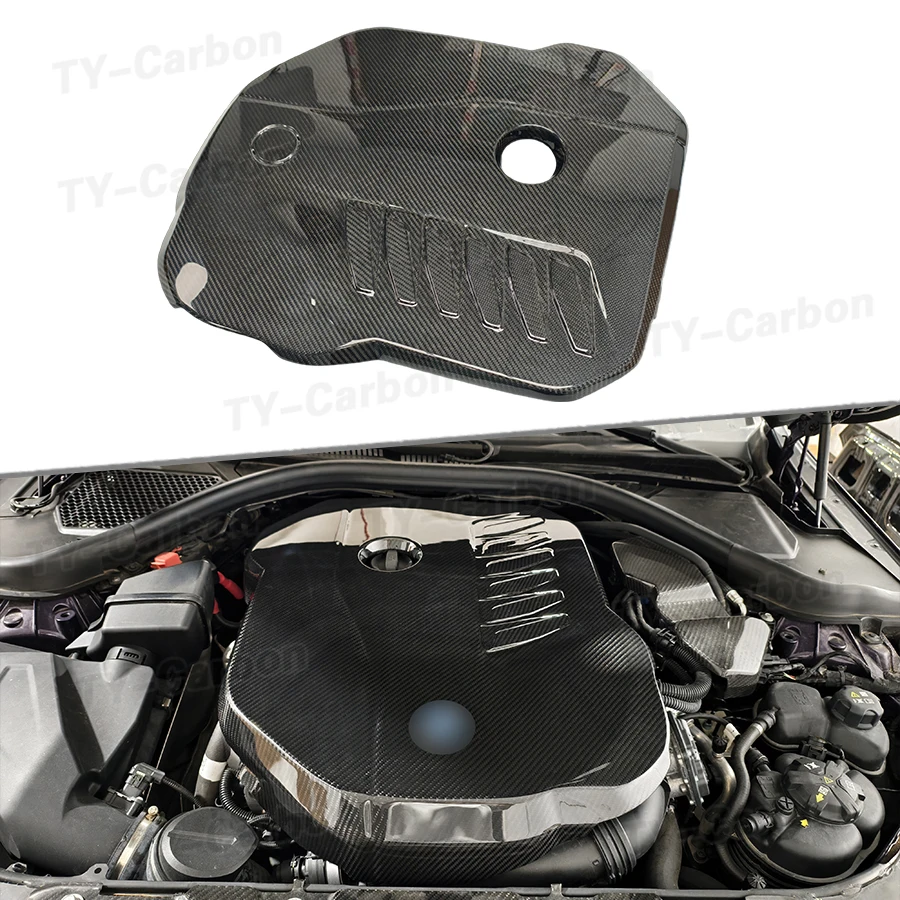 Dry Carbon Fiber Engine Hood Bonnet Cover Cap Inner Engine Hood Cover Trim For BMW B58 G20 G42 G22 Z4 2019+ Car Accessories