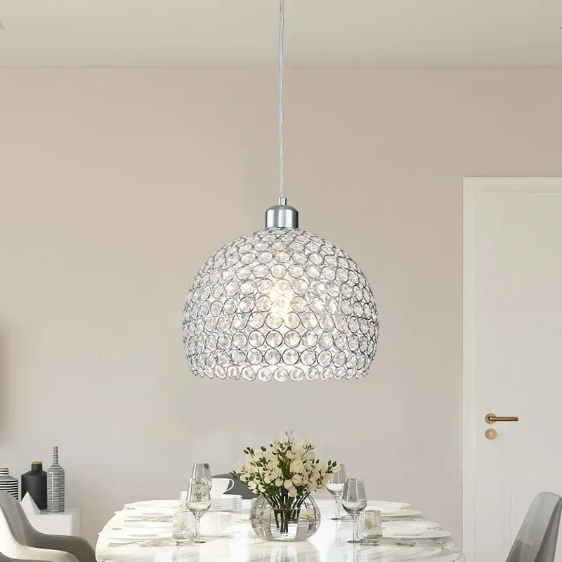 Led Iron Crystal 18cm Simple Modern Restaurant Pendant Lights For Dining Room Modern Pendentes E Lustres Pendant Lamp