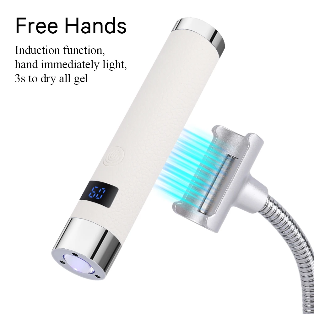 AI Smart Sensor UV LED Gooseneck Nail Lamp Fast Gel Curing Dryer Stand