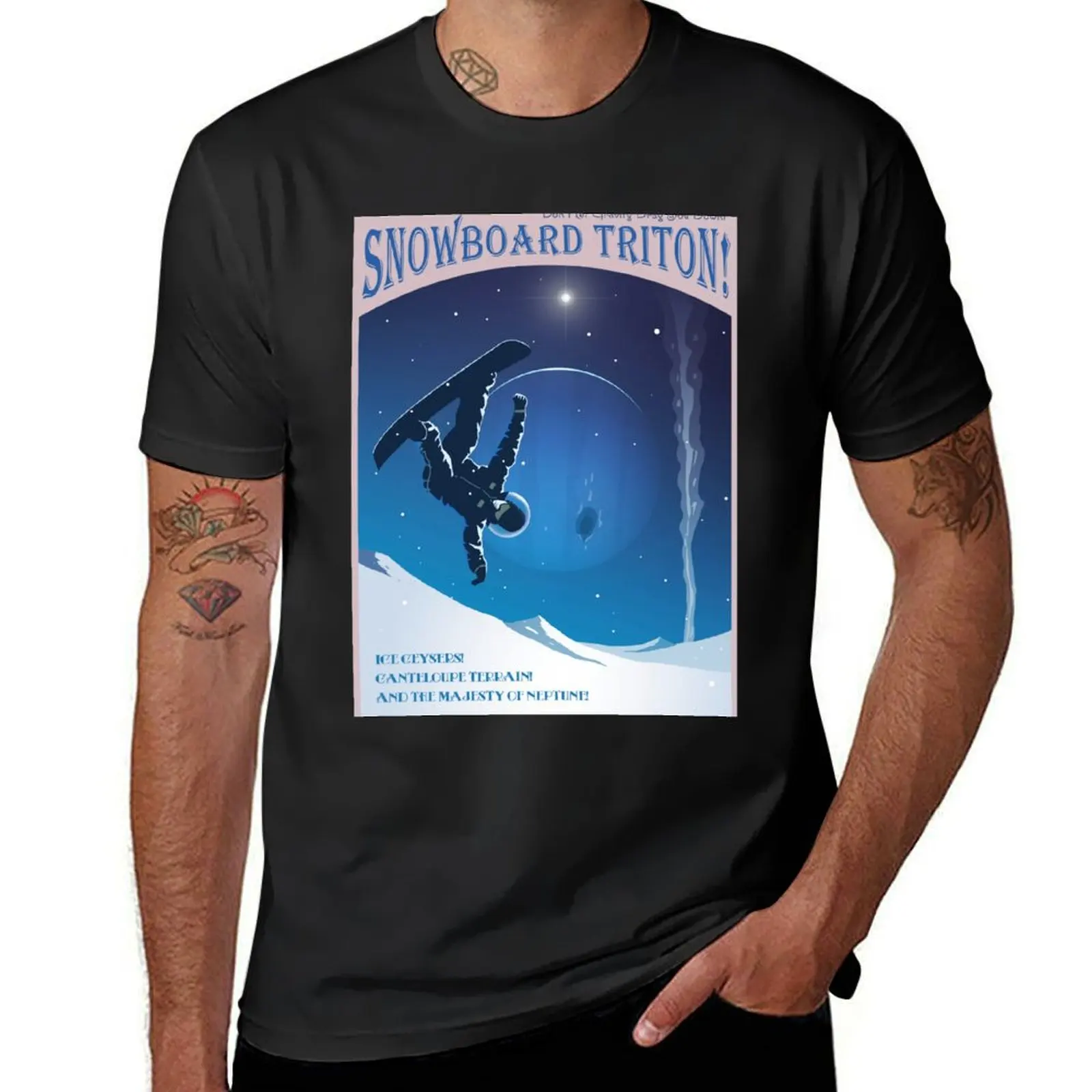 Space Travel Poster - Snowboard Triton! T-Shirt Blouse customs design your own tees sweat Men's t shirts