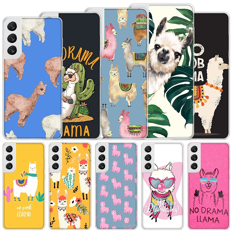 Lama Llama Alpacas Soft Case For Samsung Galaxy S24 S23 S22 S21 Ultra S20 FE S10 Plus Phone Cover S9 S8 + S10E Funda Coque