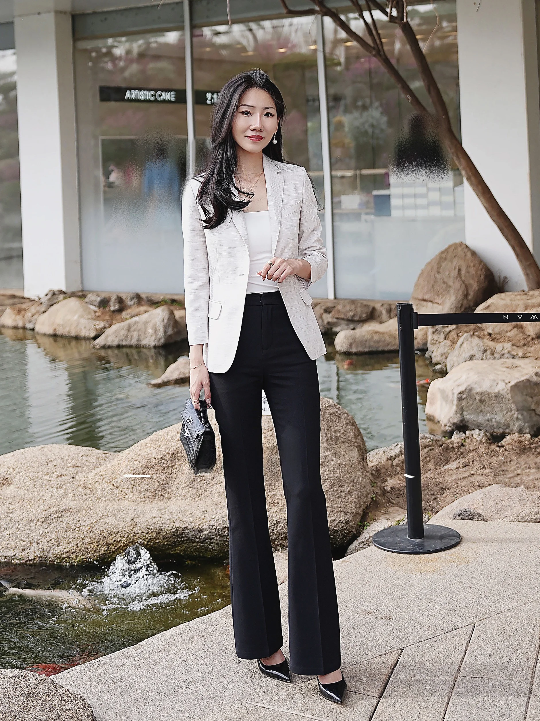 

Женский пиджак LadyJ "Sicily Memory" из ацетатного волокна с текстурой льна, с рукавом три четверти, свободного кроя, для офиса