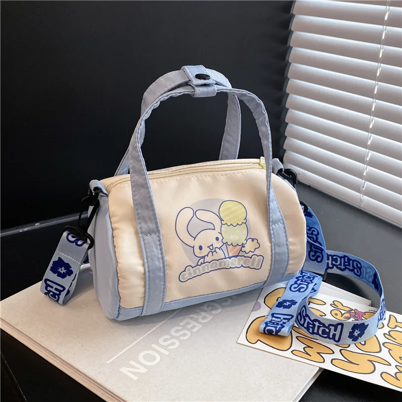 Stitch Canvas Bucket Bag Cute Cartoon Handbag Casual All-match Crossbody Bag Portable Anime Satchel Tote Women Fashion Backpacks