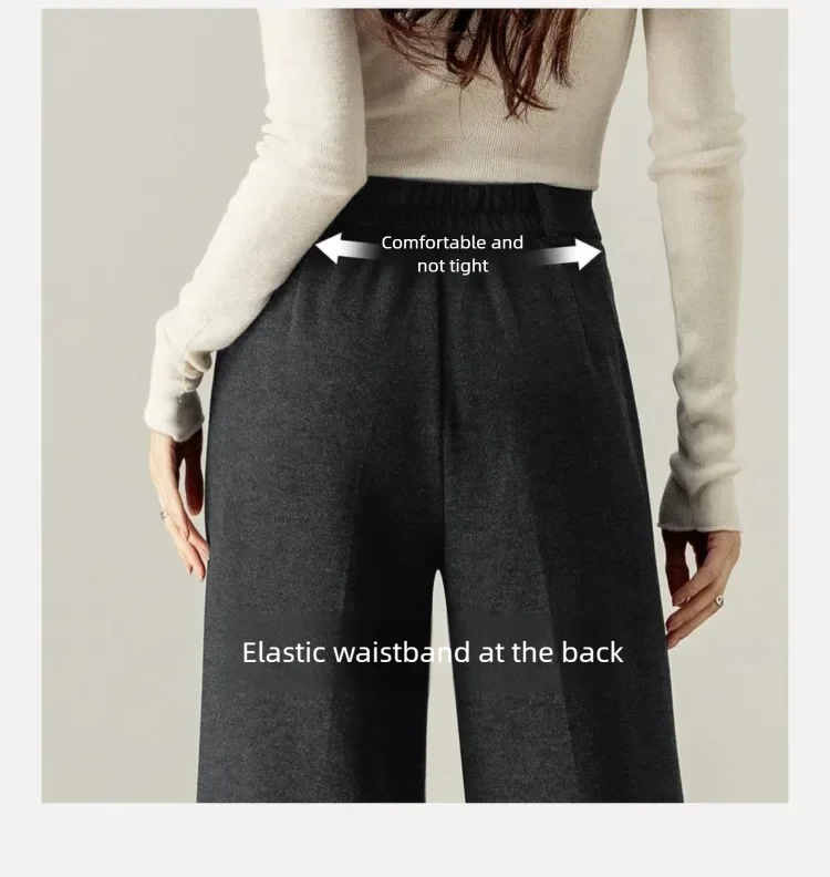 SENTUBILA Damen-Schlaghose 2026 Winter-Wollmischung Fleece-gefütterte Hose Damen Warme Figurformende Mehrfarbige Hose 154KH5839 – Detail 16