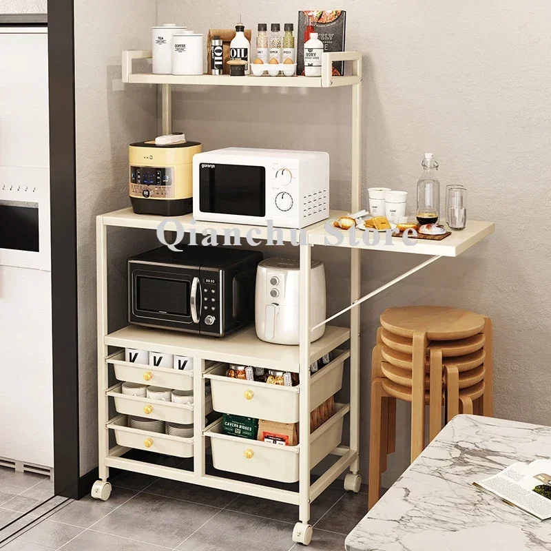 Storage Wheels Kitchen Islands Shelves Utility Organizer Cart Kitchen Islands Rolling Mobile Rangement Cuisine Patio Furniture