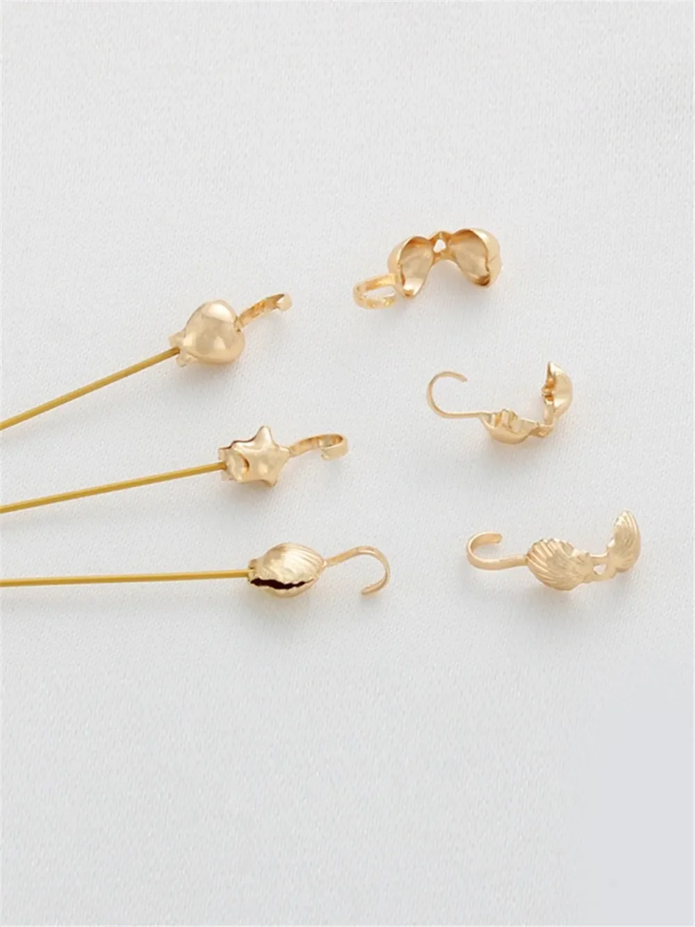 14K Gold Heart Shell Pentagram Bag Buckle Hook Buckle Closing Buckle Connection Buckle DIY Jewelry Accessories