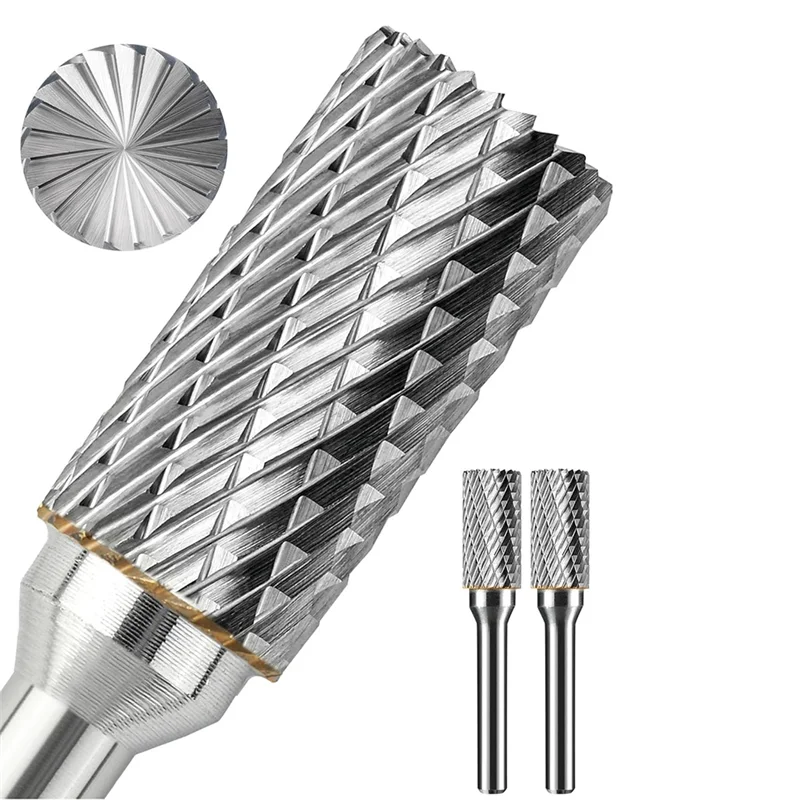 ABJO-1/4 "عرقوب نهاية قطع اسطوانة كربيد الأزيز مجموعة 2 قطعة 1/4 بوصة رئيس ضياء 1/2 بوصة مطحنة القالب بت أدوات دوارة عدة مرفق