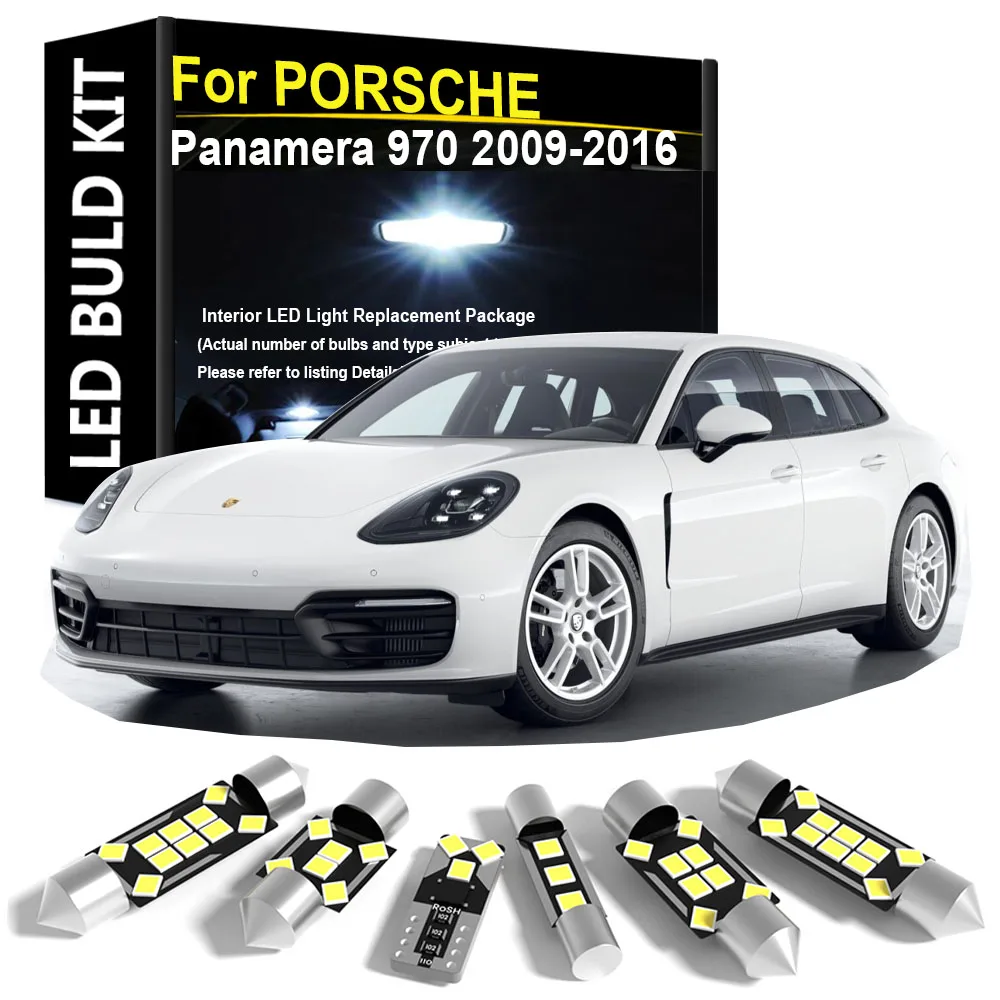 

Светодиодный внутренний светильник автомобиля для PORSCHE Panamera 970 2009 2010 2011 2012 2013 2014 2015 2016, купольный светильник для перчаточного ящика с картой, багажник Canbus