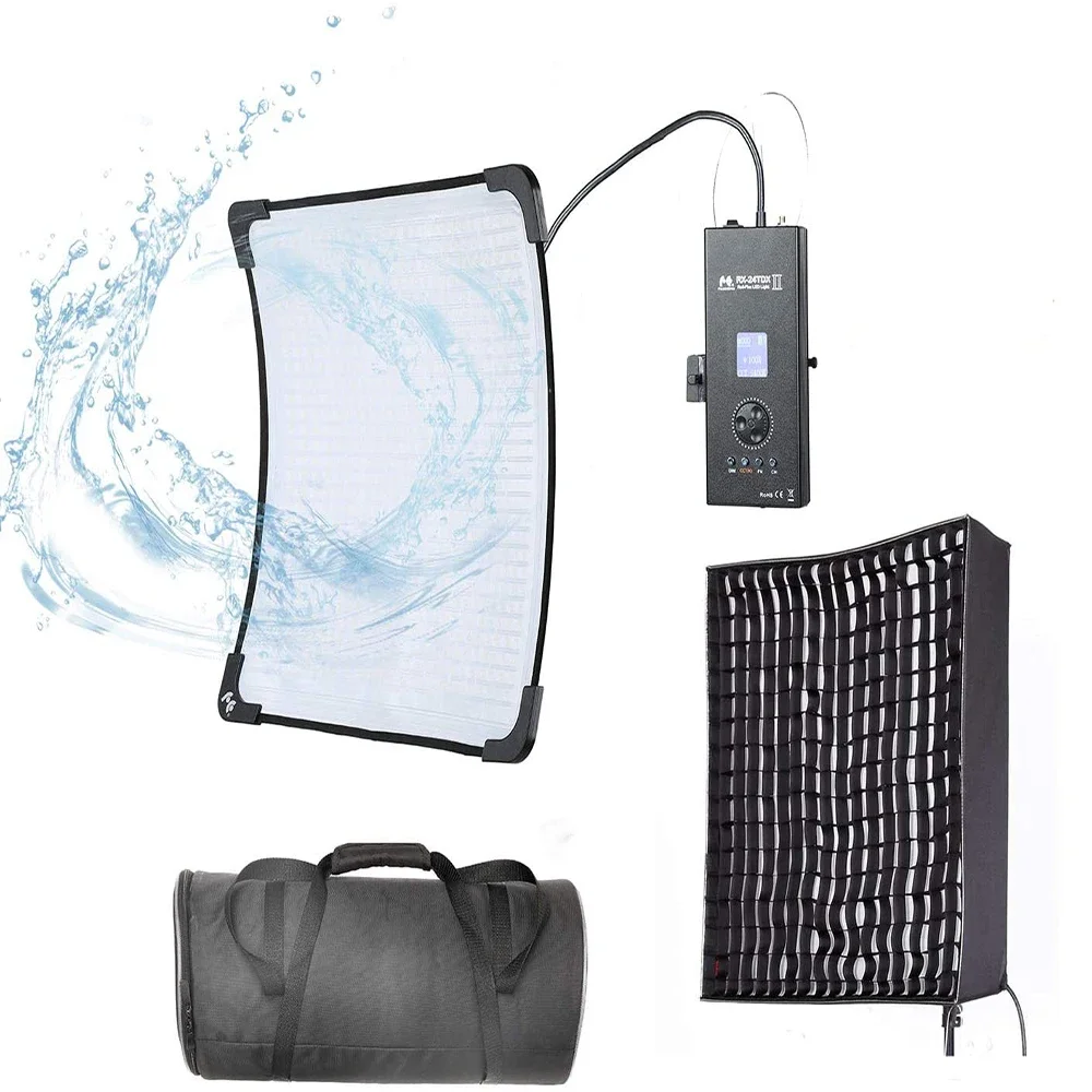 New Falcon Eyes RX-24TDX II Photographic Fill Lighting Roll-flex LED Video Light With Honeycomb Grid Softbox For Video/movie