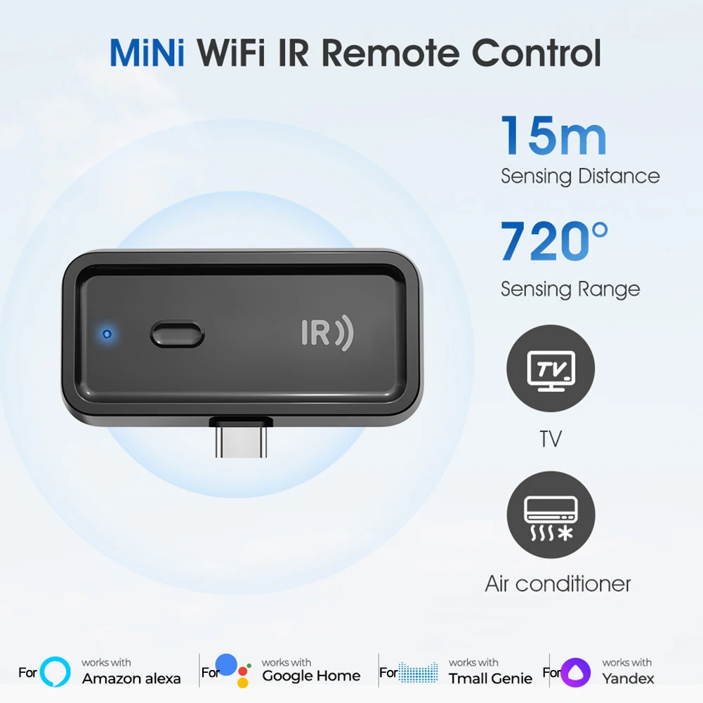 For=Tuya Smart WiFi=IR Infrared Remote Control​ Type-C Smart=Universal Infrared Remote Control For TV Air Conditioner Smart Home