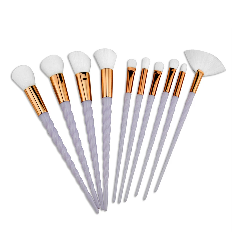 10 Pcs/Set Soft and waxy elastic and smooth with support skin-friendly coat evenly cosmetic brush set for eye makeup