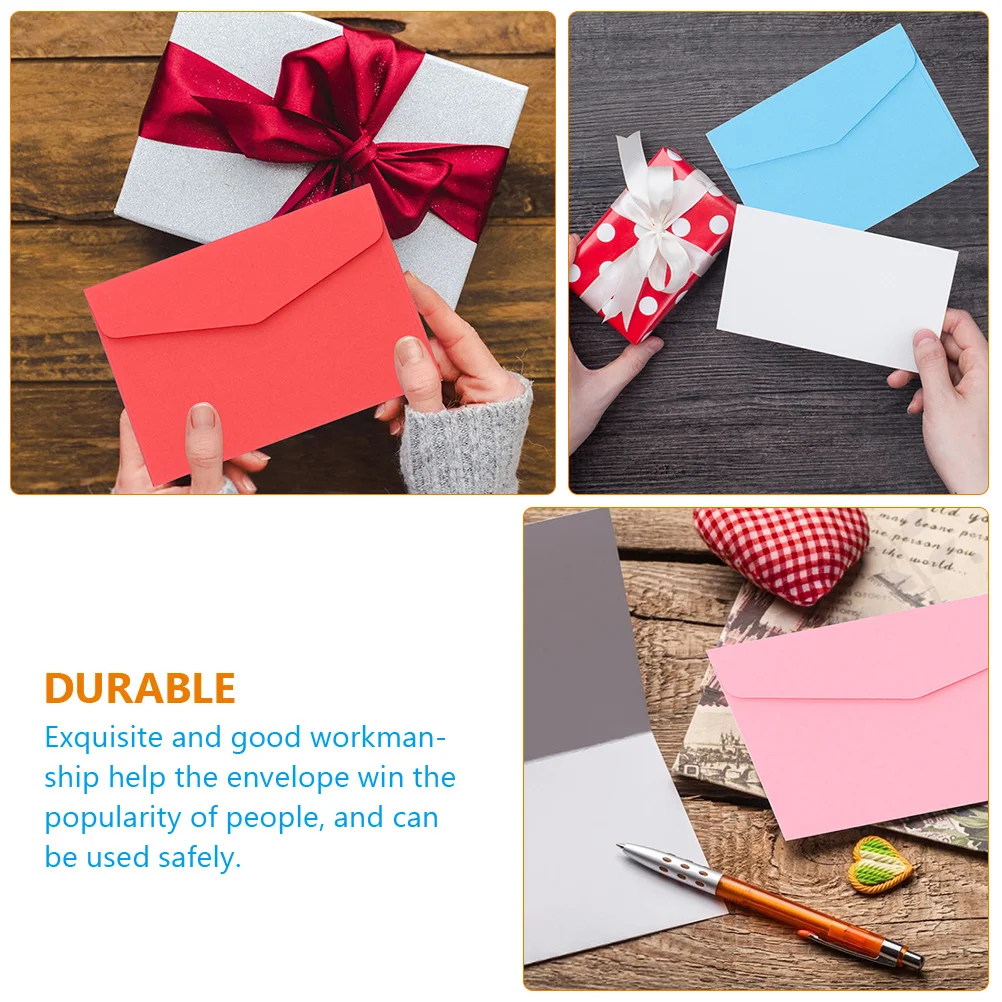 

50pcs Colored Small Envelopes Solid Card Holder Letter Container Craft Paper Storage Packet Blank Random Colors For Cards