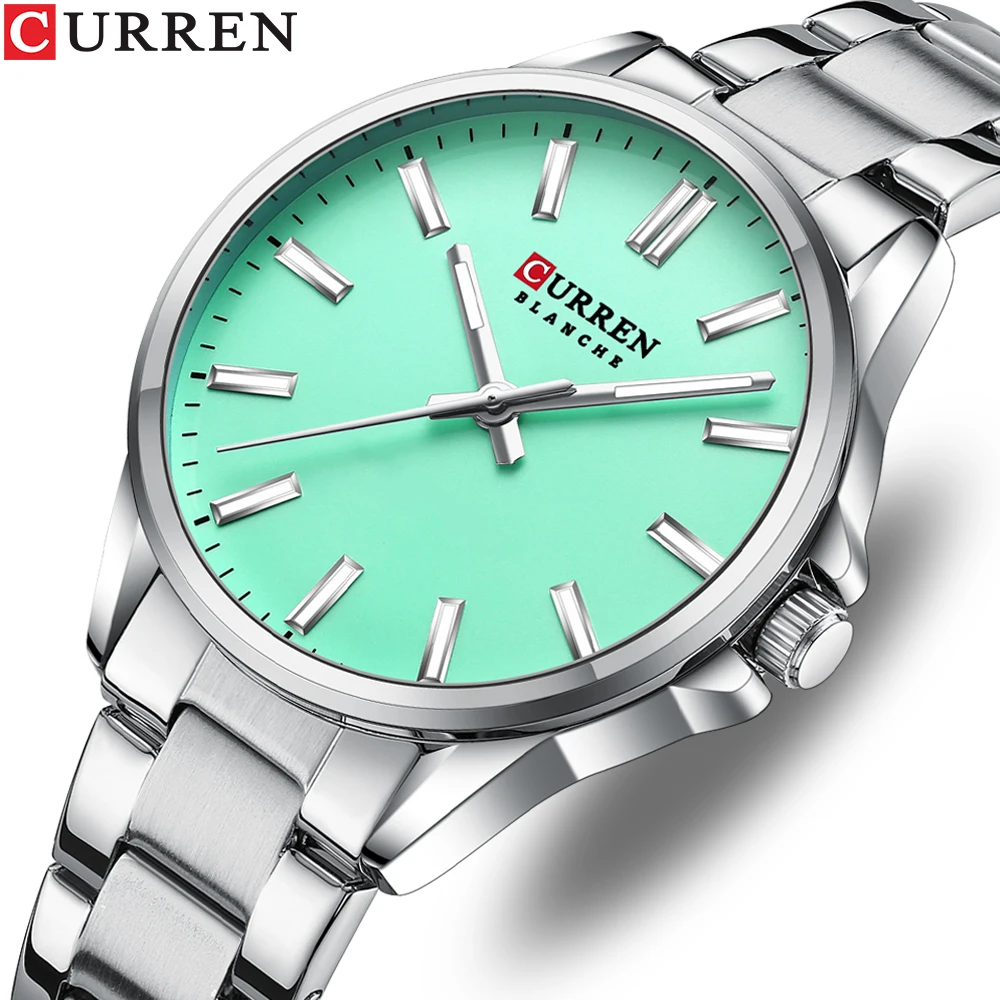 CURREN 9090 Minimalist Quartz Watch for Men, Waterproof Distinctive Stainless Steel Strap Business & Couple Wristwatch