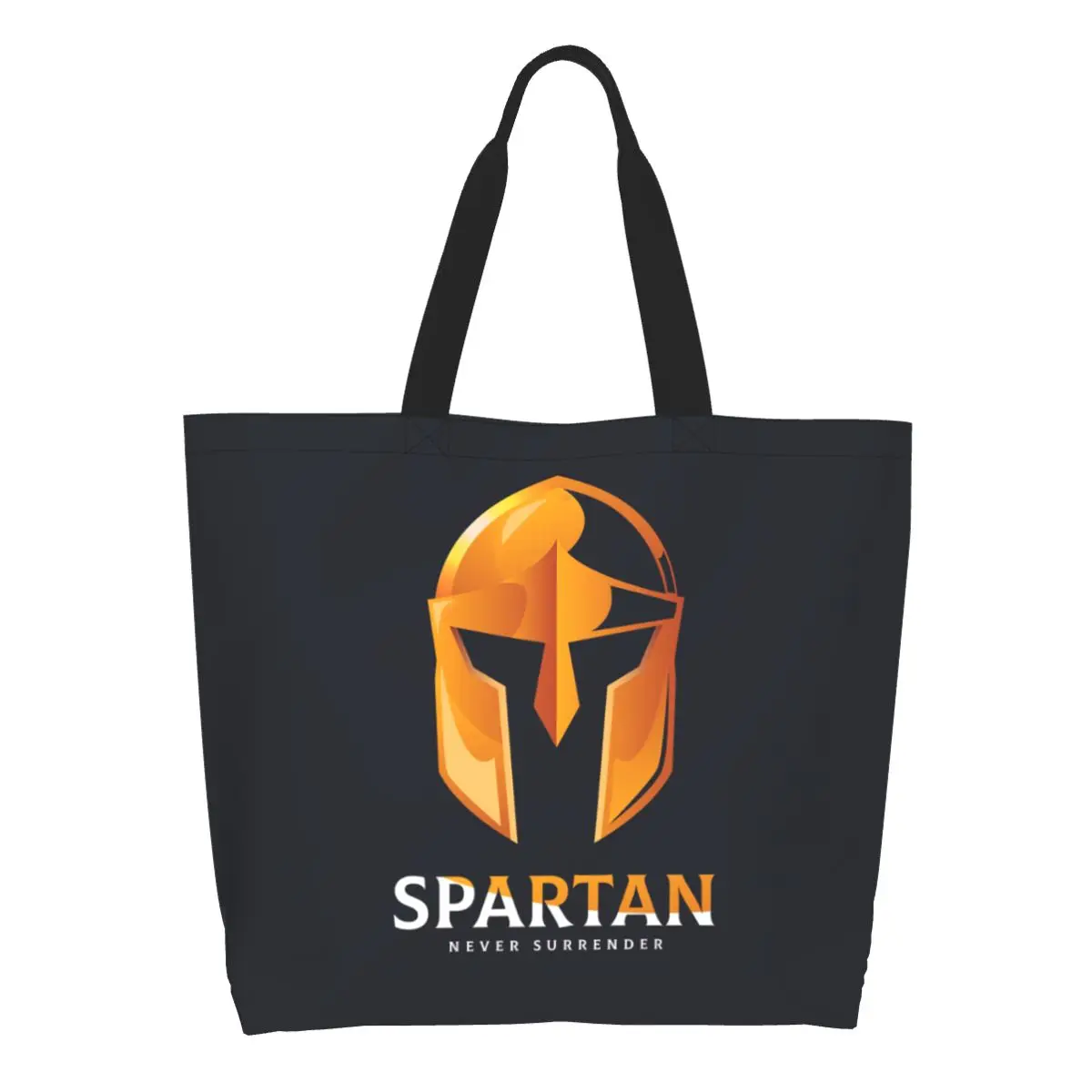 Cute Sparta Spirit Spartan Skull Shopping Tote Bag Reusable Grocery Canvas Shoulder Shopper Bag