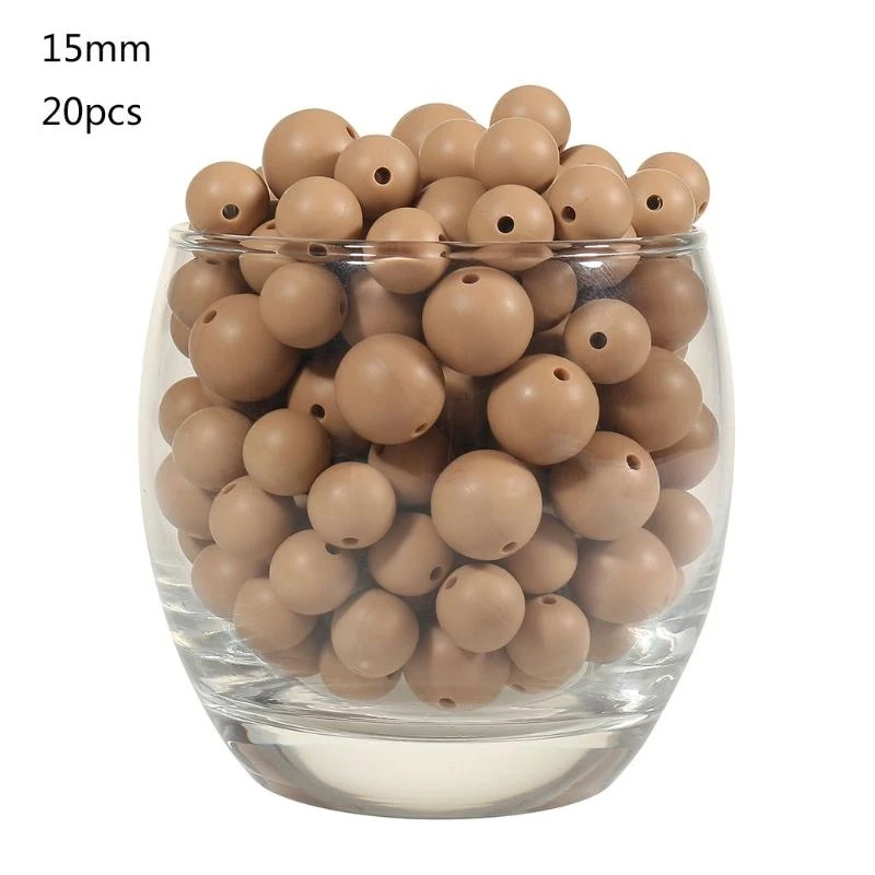 

Q1fe 20peece Baby Силиконовые бусины красочные круглые шарики для изготовления игрушек Diy Chewing