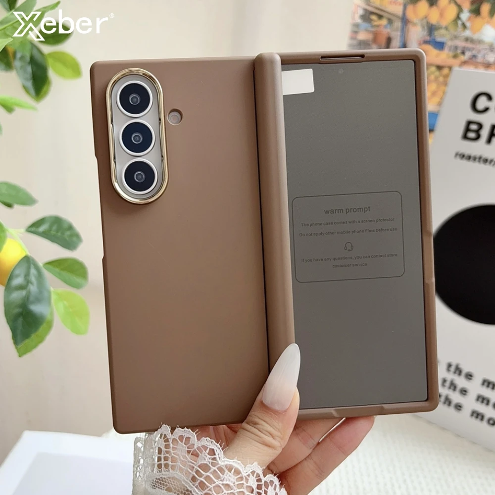 Für Samsung Galaxy Z Fold 8 7 6 5 Gehärtetes Glas Displayschutzfolie Hülle Magnetisches Scharnier Stoßfest Schlanke Passform Harte PC-Rückabdeckung