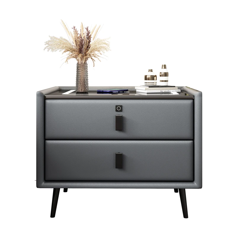 

hot sale modern style golden smart floating bedside table corner table bedroom with drawer wooden bedside table