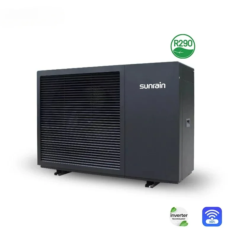 Sunrain 12KW 18KW 220V 50HZ Full DC Inverter EVI R290 A+++ WIFI Heating Cooling And Domestic Hot Water Monoblock Heat Pump