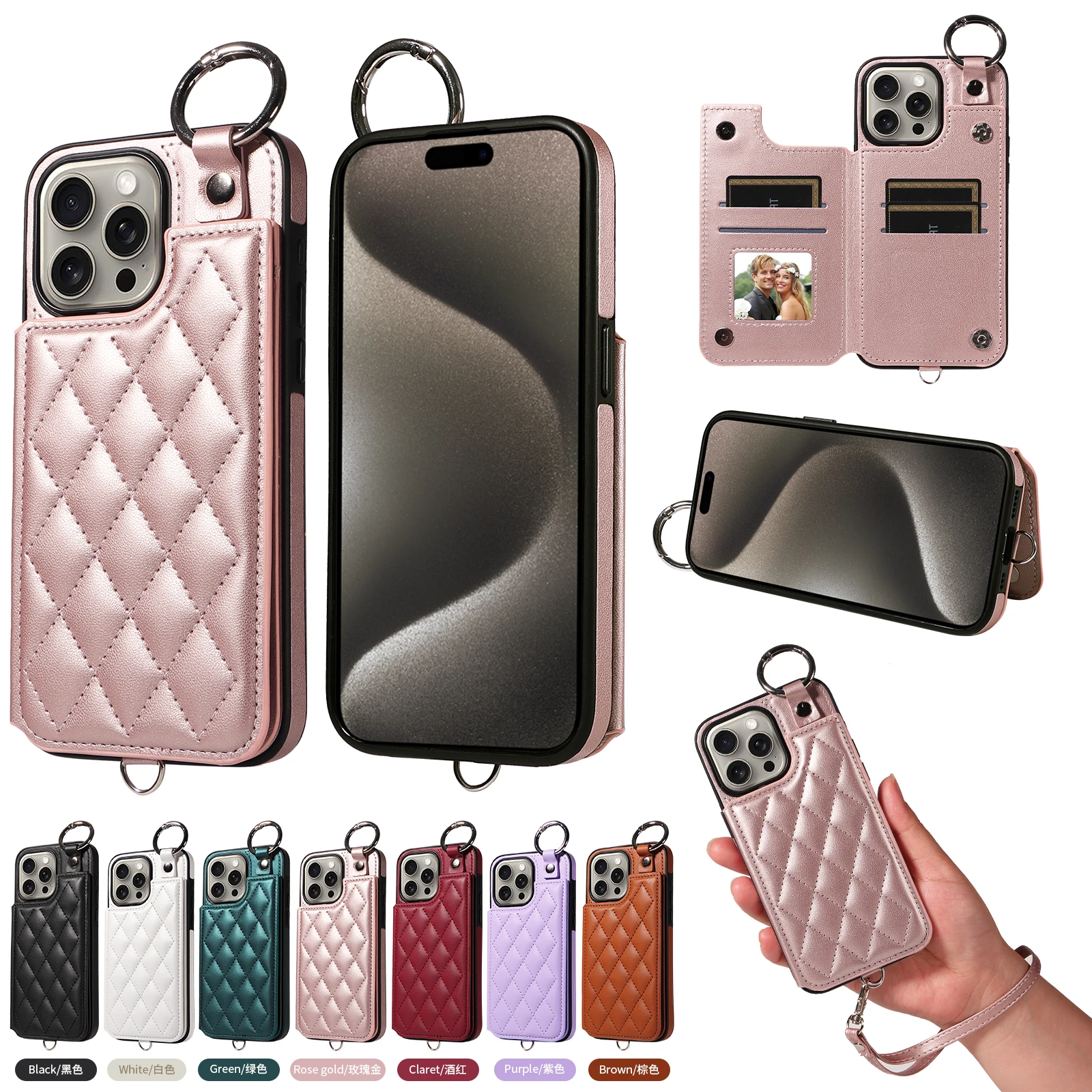 

Leather Mobile Phone Case Protect Cover For iIPhone14 iPhone15 iPhone16/plus/pro/pro max iPhone16E Flip Slot Wallet Case